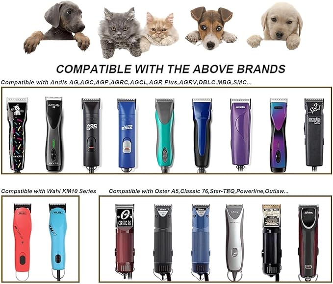 2PCS 5FW Wide Blades for Dog Grooming Blades Compatible with Andis,Oster A5,Wahl km10 Dog Clippers,Size-
