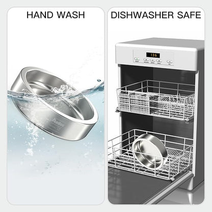 20oz Stainless Steel Cat Food &amp; Water Bowl - Double Walled 304 Stainless Steel Non-Slip Cat Dish | BPA-Free &amp; Dishwasher Safe for Indoor Cats
