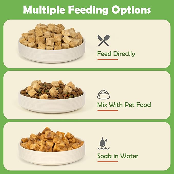 MON2SUN Freeze Dried Salmon Cat and Dog Treats, Single Ingredient Natural and Healthy Dog Snacks, High Protein Training Treats &amp; Food Topper, 10.6oz