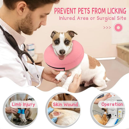 Supet Inflatable Dog Cone Collar for Large Medium Small Dogs, Soft Cone Collar for Dogs Cats, ECollar Doggie Neck Donut Dog Cone Alternative After Surgery