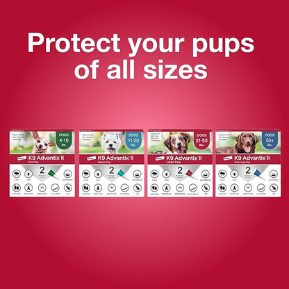 K9 Advantix II Large Dog Vet-Recommended Flea, Tick &amp; Mosquito Treatment &amp; Prevention | Dogs 21-55 lbs. | 6-Mo Supply (Pack of 2)
