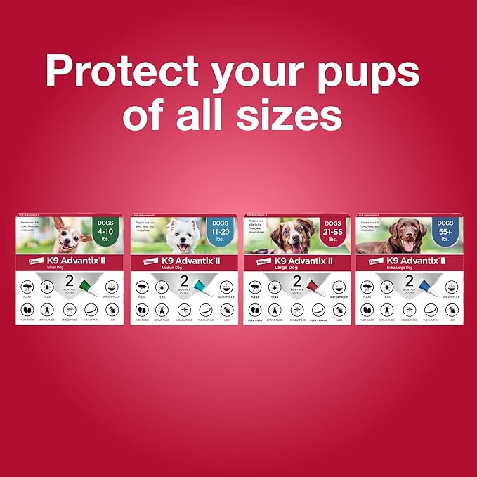 K9 Advantix II Large Dog Vet-Recommended Flea, Tick &amp; Mosquito Treatment &amp; Prevention | Dogs 21 - 55 lbs. | 4-Mo Supply