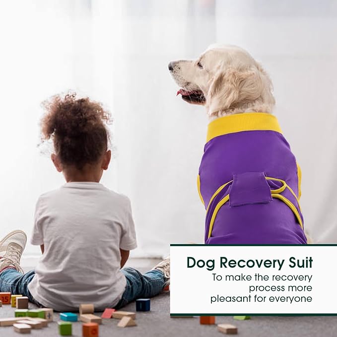 Kuoser Recovery Suit for Dogs Cats After Surgery, Professional Pet Recovery Shirt Dog Abdominal Wounds Bandages, Substitute E-Collar &amp; Cone,Prevent Licking Dog Onesies Pet Surgery Recovery Suit