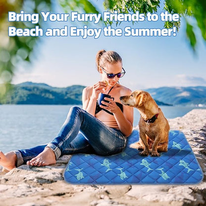 Homimp Dog Cooling Mat,19.5" x 27.5" Thicken Self-Cooling Mat for Dog&amp;Cat,Internal Waterproof&amp; Endothermic,Washable Pet Ice Cool Pad Blanket,Pet Sleeping Pad for Indoor Outdoor in Summer, Non-Toxic