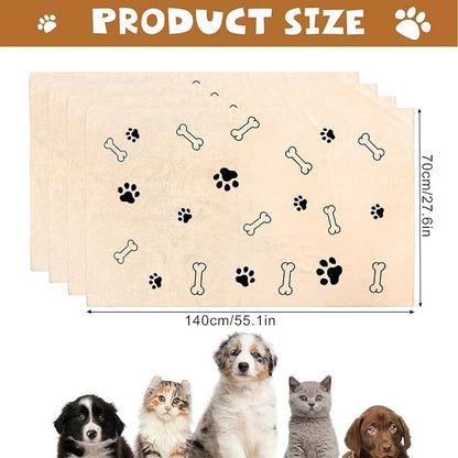 Chumia 4 Pcs Dog Towels for Drying Dog Puppy Bulk Microfiber Absorbent Paw Towel Pet Bathing Supplies Quick Drying for Medium Cats Pets Shower(24 x 40 Inch,Light Brown)