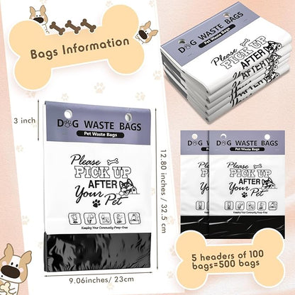 Ireer 1000 Pcs Thick Header Dog Waste Bags Bulk Dog Poop Station Refills Pet Waste Bags Thicker Leakproof Disposal No More Warm Yuck Feeling for Home Outdoor Parks Communities Hoas