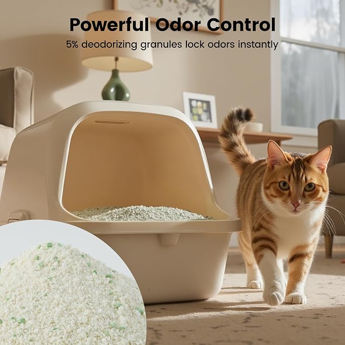 Gardner Pet Cassava Cat Litter, Clumping Cat Litter with Odor Control, Low Dust, Natural Plant-Based Litter, Fast Absorption &amp; Low Tracking Kitty Litter, Unscented with Deodorizing Pellets (9LBS*4)
