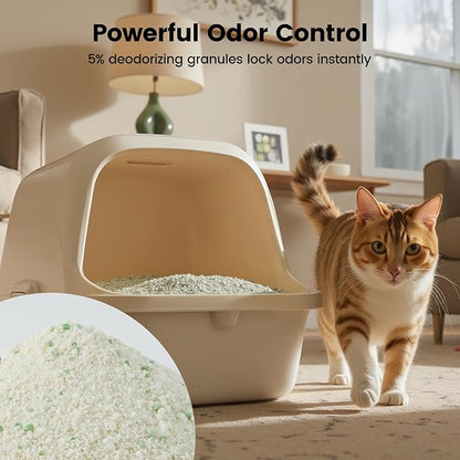 Gardner Pet Cassava Cat Litter, Clumping Cat Litter with Odor Control, Low Dust, Natural Plant-Based Litter, Fast Absorption &amp; Low Tracking Kitty Litter, Unscented with Deodorizing Pellets (9LBS*4)