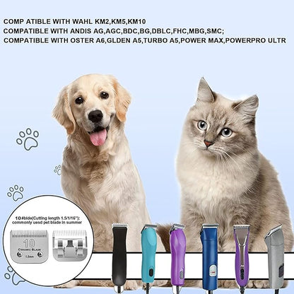 5PCS Dog Grooming Blades Compatible with Andis/Oster A5/Wahl KM Series Dog Clipper Blades Size: