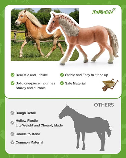 Horse Stable Playset, Horse Gifts for Girls and Boys with 3 Horses and 2 Riders, Horse Toys Set Farm Animals Toys for Kids 3 4 5 6 7 8+ (New Model), Green