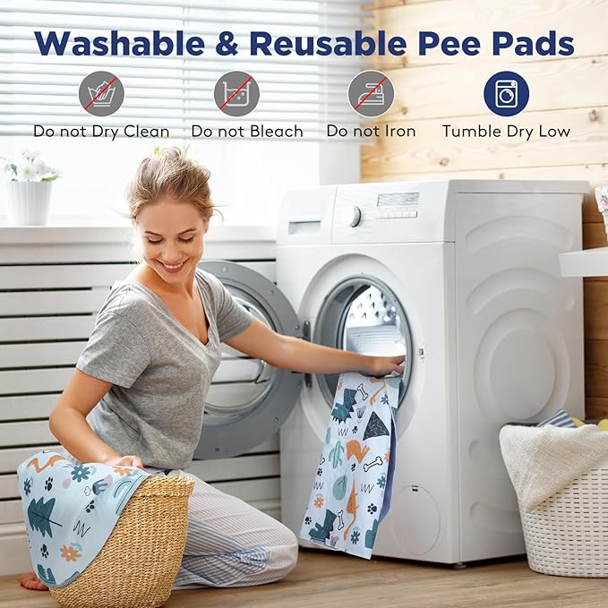 Washable Pee Pads for Dogs, 2 Pack Large 36"x41" Super Absorbent Reusable Training Pads, 100% Waterproof Non-Slip, Whelping &amp; Playpen Indoor Dog Cage Pads Pet Mat Dog Supplies
