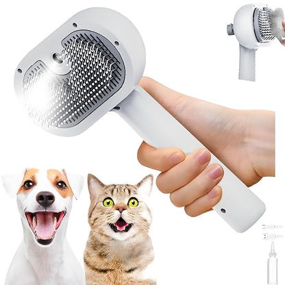Pet Steam Brush for Dog &amp; Cat – Spray Hair Removal Comb – Steam for Shedding &amp; Grooming – Water Brush for Long &amp; Short Haired Pets