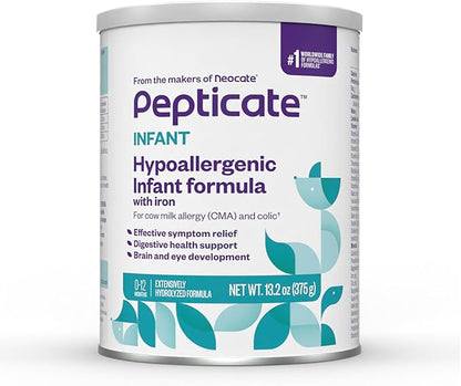 Pepticate Baby Formula, Hypoallergenic Powdered Infant Formula for Cow Milk Allergy, with Omega 3 DHA, ARA, Iron &amp; Prebiotics, 13.2oz