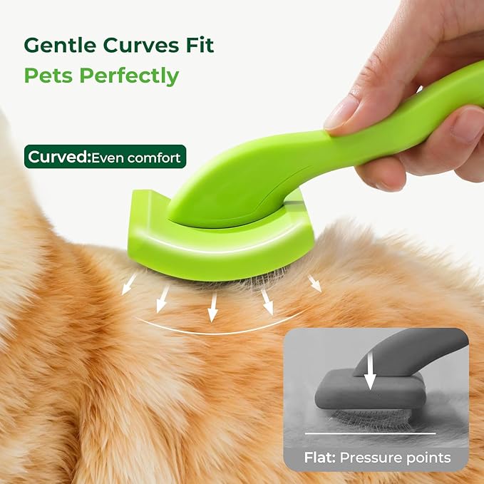 Pecute Slicker Brush for Dogs &amp; Pet Comb, Professional Grooming Dog Brush for Goldendoodles, Poodles, Labradoodles, with Extra Long Soft Pins to Effectively Remove Tangles, Knots and Mats, 2PCS