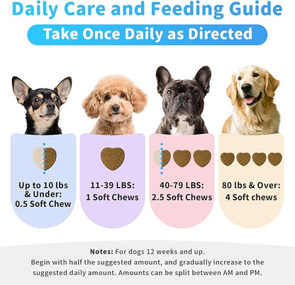 Dog Flea and Tick Support Chewable, Natural Dog Flea Comfort Supplement, Oral Chews with Neem, Oregano Oil, Pumpkin Seed Oil &amp; Brewer&