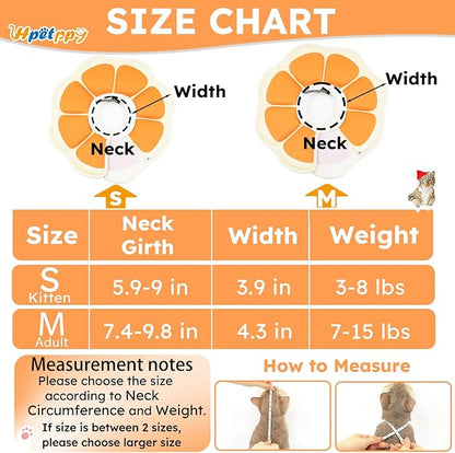 Cat Cone Collar Soft, Waterproof Cat Recovery Collar After Surgery, Adjustable Pet Donut Collar, Safety Elizabethan Collar to Prevent Licking Wounds for Kittens, Pet Cone Alternative