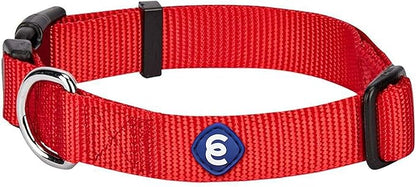 Blueberry Pet Essentials Medium Dog Collar in Rouge Red | Adjustable &amp; Eco-Friendly Durable Nylon Strap | Classic Collar for Medium Dogs, Boy &amp; Girl Pets