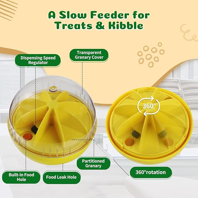 Treat Dispensing Dog Toys, Treat Ball for Large, Medium, Small Dogs, Dog Puzzle and Slow Feeder Dog Treat Ball, Mentally Boredom Stimulating Toys for Dogs, Dog IQ&amp;Enrichment Toys for Smart Dogs