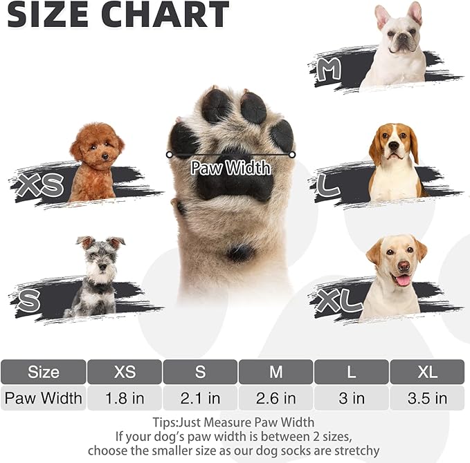 KOOLTAIL Dog Socks for Hot Pavement, Summer Breathable Dog Socks to Prevent Licking Paws, Non Slip Pet Boots &amp; Paw Protectors for Hardwood Floor,Grippy Shoes for Small Medium Large Senior Dogs,Black S