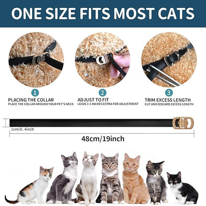 Flea and Tick Collar for Cats - 4 Pack, 32 Month Protection Treatment, Waterproof, Natural Prevention, Adjustable for Cats &amp; Kittens (Black)