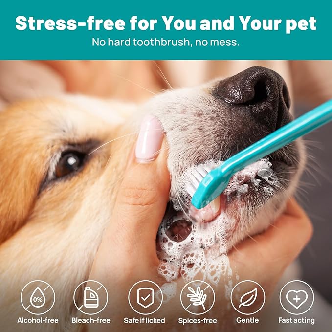 Dog Dental Care Finger Wipes - Teeth Cleaning Finger Wipes for Dog &amp; Cats - Tooth Brushing Kit Dental Wipes for Dog - Reduces Plaque &amp; Freshens Breath (50 PCS, Beef)
