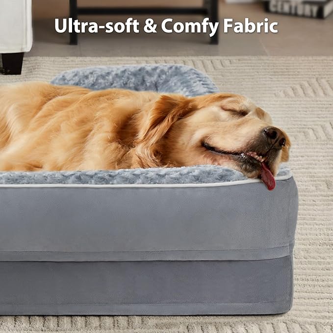 WNPETHOME Dog Beds for Large Sized Dogs, Washable Orthopedic Dog Couch Sofa Bed with Waterproof Lining &amp; Non-Skid Bottom for Pet Sleeping