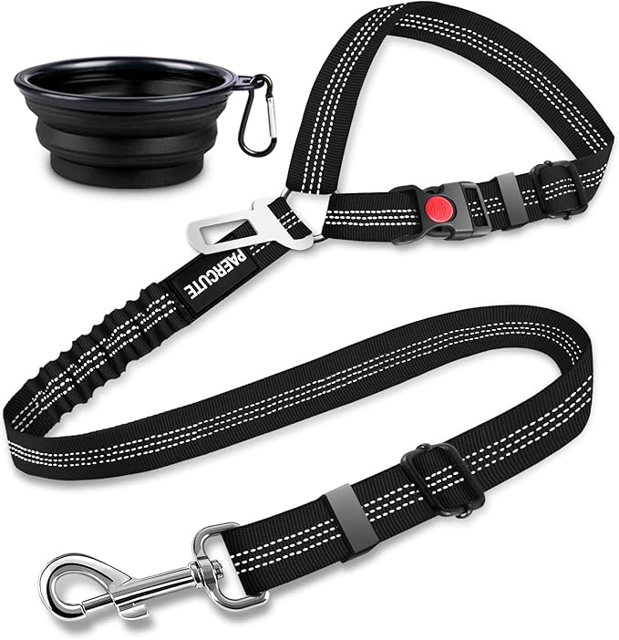 2 Piece Set Dog Seat Belt Retractable Dog Car Seatbelts Adjustable Pet Seat Belt for Vehicle Headrest Restraint Adjustable Heavy Duty &amp; Elastic &amp; Durable Car Harness for Dog