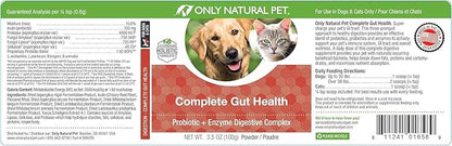 Only Natural Pet Complete Gut Health Complex - Probiotics &amp; Digestive Enzyme Supplement for Dogs &amp; Cats - Promotes Healthy Digestion, Immune System, Nutrient Absorption -3.5oz Powder (Pack of 2)