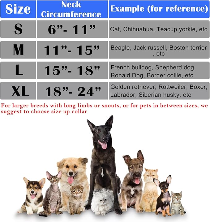 Katoggy Inflatable Dog Cone Collar for Post-Surgery Dogs &amp; Cats, Soft Adjustable Blow-Up Donut E-Collar for Small, Medium &amp; Large Pets