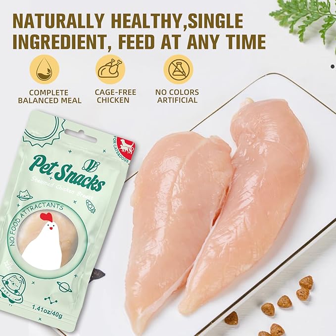 Cat Food Topper for Picky Eaters &amp; Healthy Soft Cat Treat (Chicken), Wet Food with Gravy, High Protein &amp; Limited Ingredient 6 Pack
