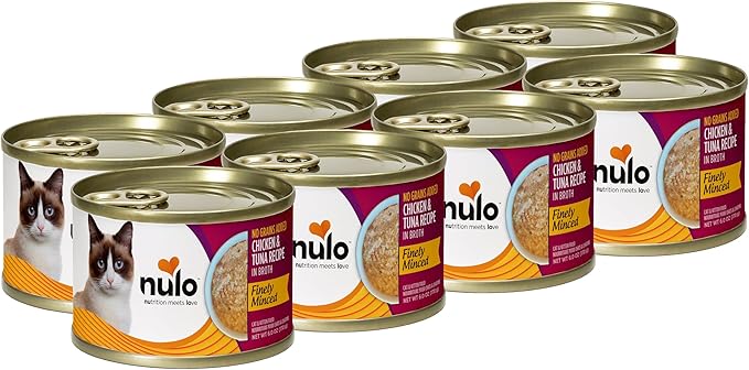 Nulo Finely Minced Chicken &amp; Tuna Flavor Wet Canned Cat Food, 6.0 Ounce (Pack of 8)