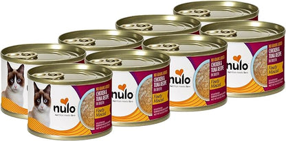 Nulo Finely Minced Chicken &amp; Tuna Flavor Wet Canned Cat Food, 6.0 Ounce (Pack of 8)