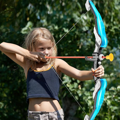 TEMI Bow and Arrow Set for Kids - Archery Toy Set - LED Light Up with Suction Cup Arrows, Target &amp; Quiver, Indoor and Outdoor Toys for Children Boys Girls