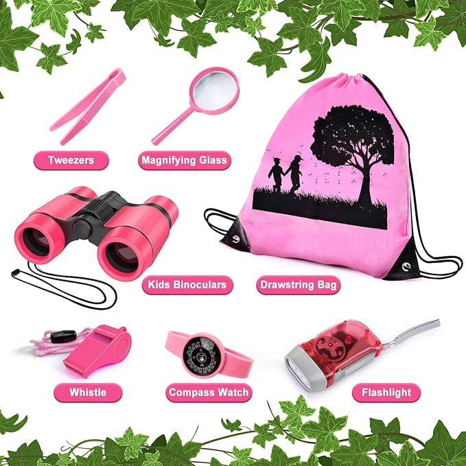 Kids Explorer Kit &amp; Bug Catcher Kit, Camping Gear for Kids, Outdoor Exploration Set with Backpack &amp; Binoculars, Ideal Outdoor Adventure Toys for Boys Girls 3-12