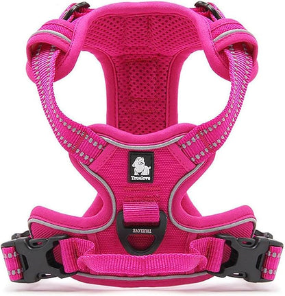 TRUE LOVE Truelove Adjustable No-Pull Dog Harness Reflective Pup Vest Harnesses Comfortable Control Brilliant Colors TLH5651(Fushcia,S)