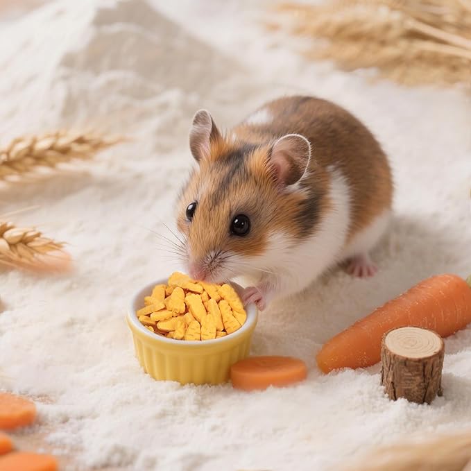 Abizoo Hamster &amp; Gerbil Treats, Crunchy Baked Hamster Snacks with Carrot and Yeast, Natural Training Reward Chew Treats for Small Animals, Supports Digestion and Dental Health