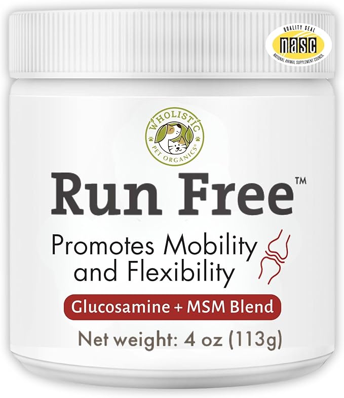 Wholistic Pet Organics Joint Supplement for Dogs - 4 Oz - Daily Dog Hip and Joint Supplement with Glucosamine Chondroitin &amp; MSM to Support Mobility - All Breeds &amp; Ages - Organic Glucosamine for Dogs