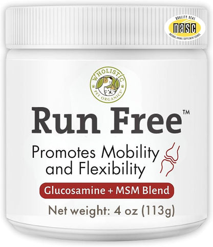 Wholistic Pet Organics Joint Supplement for Dogs - 4 Oz - Daily Dog Hip and Joint Supplement with Glucosamine Chondroitin &amp; MSM to Support Mobility - All Breeds &amp; Ages - Organic Glucosamine for Dogs