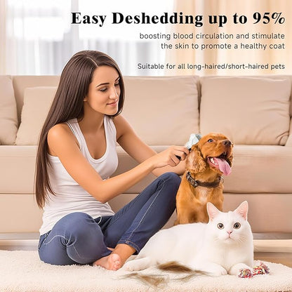 Undercoat Shedding Brush for Dogs &amp; Cats – Professional Deshedding &amp; Dematting Tool – Grooming Comb for Long Hair, German Shepherds &amp; All Pets