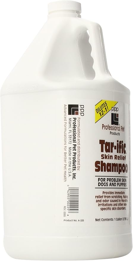 PPP Tar-ific Skin Relief Shampoo for Dogs - Soothe Hot Spots, Dryness, Flaking &amp; Itching - Nourishes &amp; Relieves Skin Issues - 1 Gallon