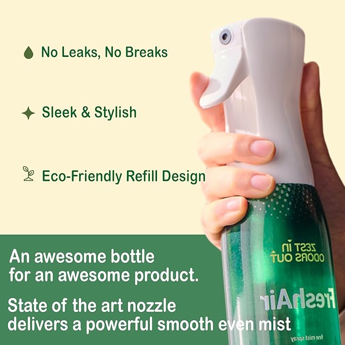 House of Zest FreshAir Home&amp;Pets – Eliminate household odors,from trash,laundry,bathroom/diaper stink,and pet funk.Chemical Free,made with plant-based ingredients, with light citrus scent.2pk 32fl oz