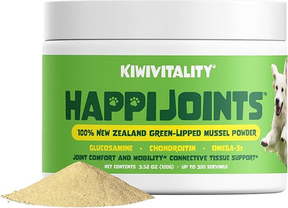Green Lipped Mussel Powder for Dogs &amp; Cats - Premium Hip &amp; Joint Support for Joints, Tendons, Ligaments (100 Grams, Up to 300 Servings)