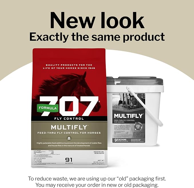 Formula 707 MultiFly Feed-Thru Fly Control Pellets for Horses - Palatable &amp; Safe Fly Population Reduction (10 lb Bag - 182 Servings)