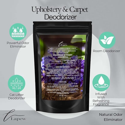 Blue Lavender &amp; Bergamot Carpet Freshener Powder: Powerful Odor Eliminator for Home, Upholstery Deodorizer, Carpet Deodorizer, Pet Urine, Cat Litter Box - Blue Lavender &amp; Bergamot