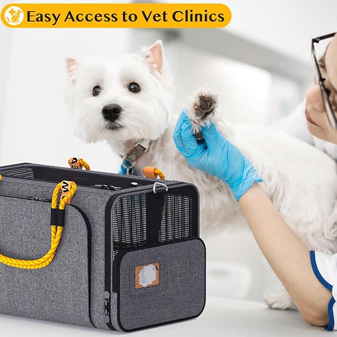 PAWZIDEA Double Pet Stroller with 2 Detachable Carriers, Portable Dog Crate for Car Travel &amp; TSA-Approved Expandable Cat Carrier, Foldable Lightweight Jogger Stroller for 2–4 Cats or Small/Medium Dogs