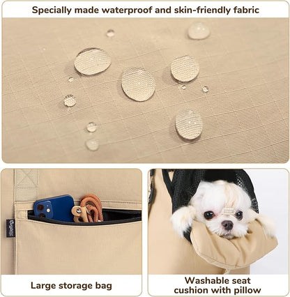 BurgeonNest Dog Purse Carrier for Small Dogs and Cats, Soft Sided Cozy Plush Pet Bag Carrier, 15.7" L x 8" W x 11" H Lightweight Pet Tote Bag with Secure Harness Clip