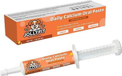 Oral Calcium for Whelping Dogs &amp; Cats, Fast-Absorbing Calcium for Dogs, Supports Whelping Labor and Milk Production, Enhances Colostrum for Puppies, Daily Calcium Supplement for Pets - 1 oz