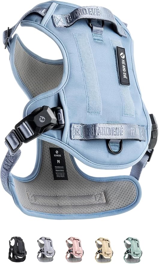 2025 New Edition, Fei &amp; Eve MagEase Dog Harness - 3-Second Magnetic Buckles | 3-Point No-Pull Control | Heavy-Duty 900D Nylon | Dual Safety Handles | Breathable Mesh | Adjustable Fit |Small, Blue