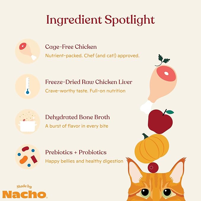 Made by Nacho Dry Cat Kibble 4lb Bag, High Protein Premium Cat Food with Freeze Dried Pieces, Cage-Free Chicken &amp; Duck, Limited Ingredients, Single Bag