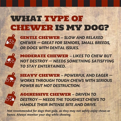 2" Beef Marrow Dog Bones for Aggressive Chewers, Small Breed Dog Treat, Natural, Tough, Chew Toy, Made in The USA, 6 Count